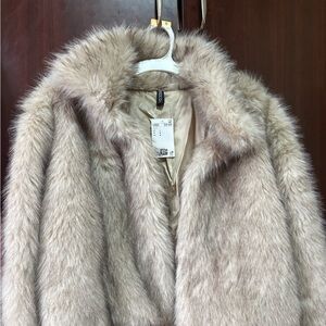 H&M Teddy Jacket in Cream